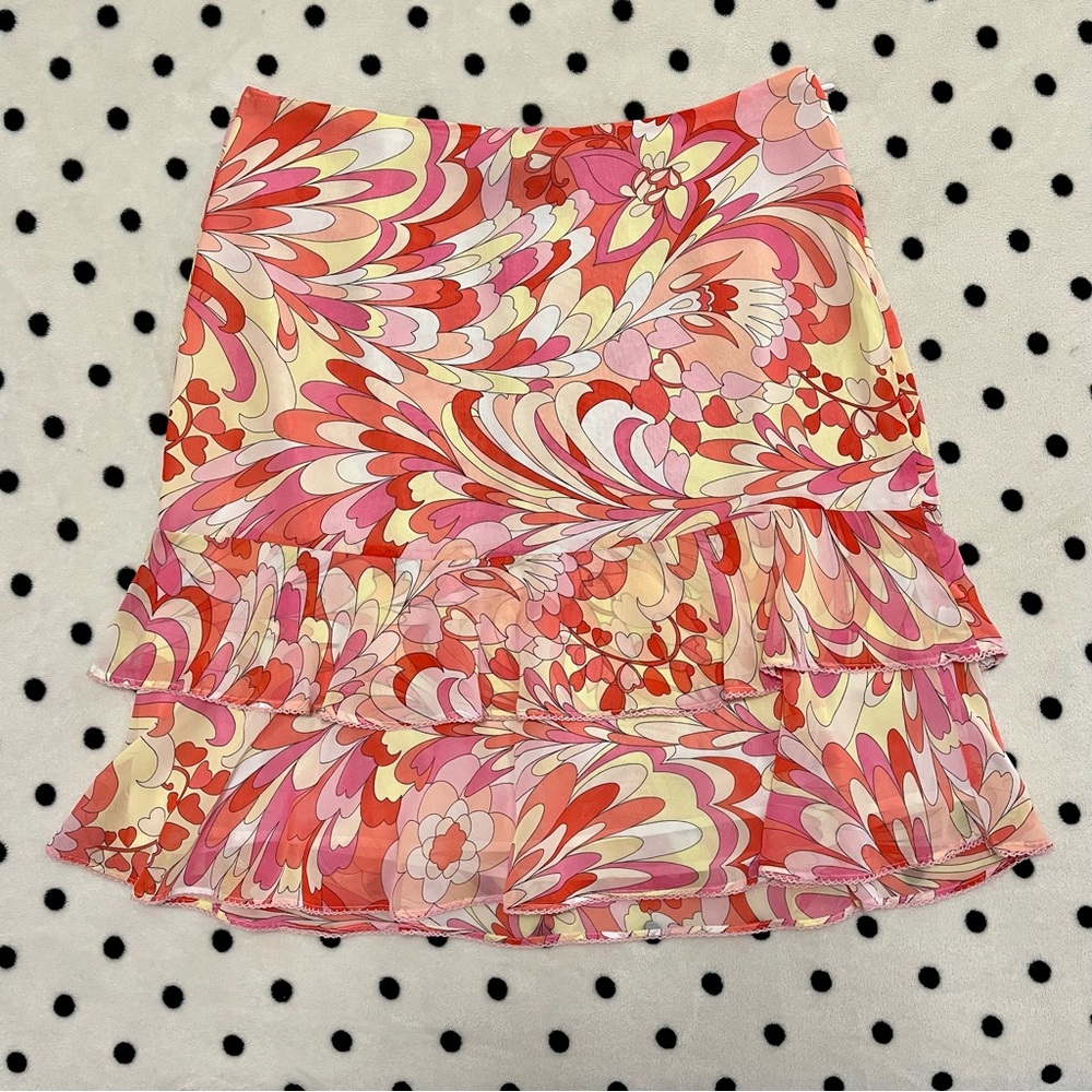 New York & Company Abstract Print Y2K Skirt Size 10